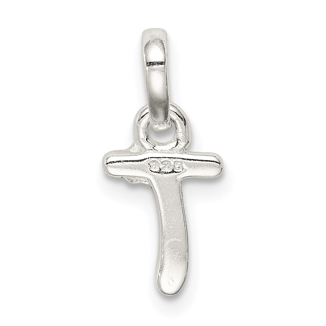 Sterling Silver Letter T With Enamel Pendant
