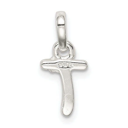 Sterling Silver Letter T With Enamel Pendant