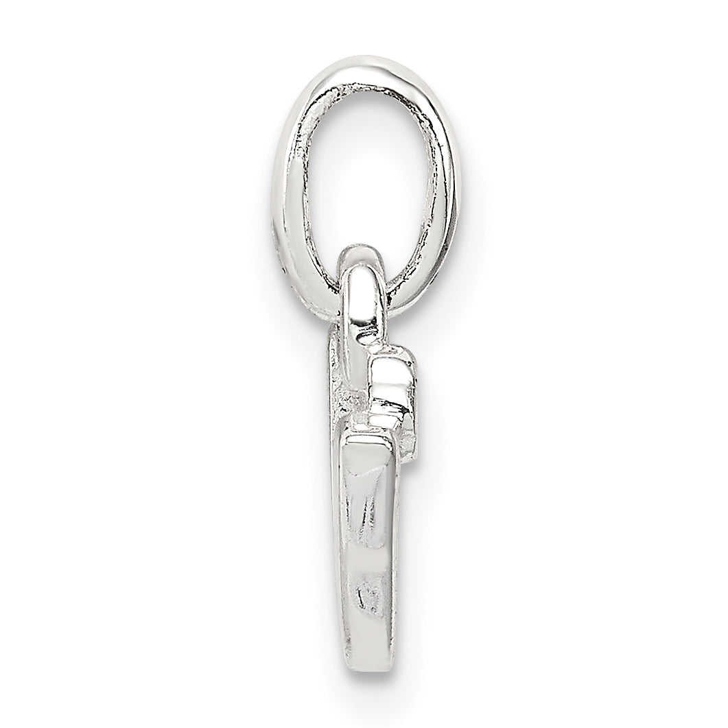 Sterling Silver Letter V With Enamel Pendant