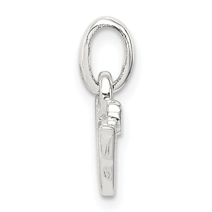 Sterling Silver Letter V With Enamel Pendant