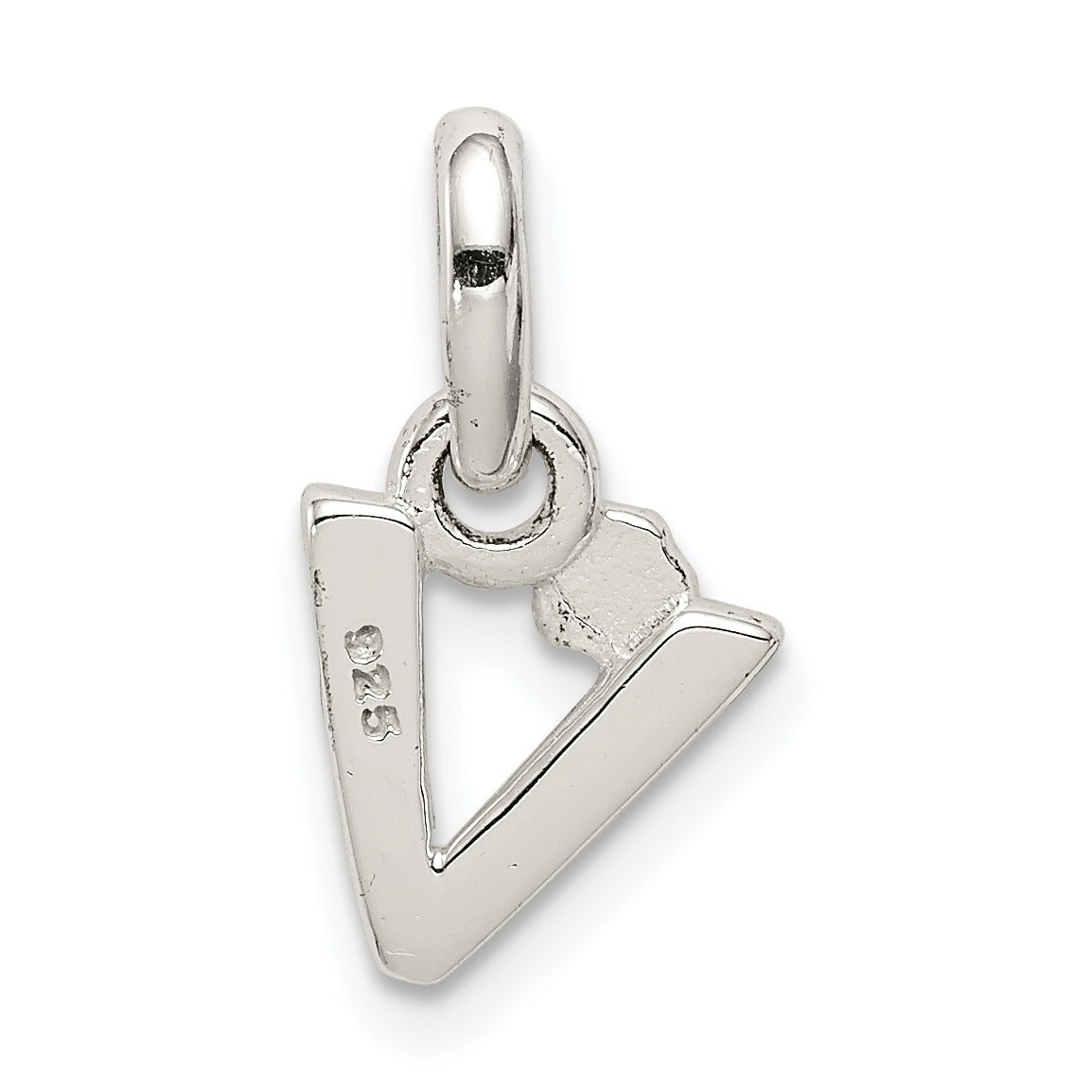 Sterling Silver Letter V With Enamel Pendant