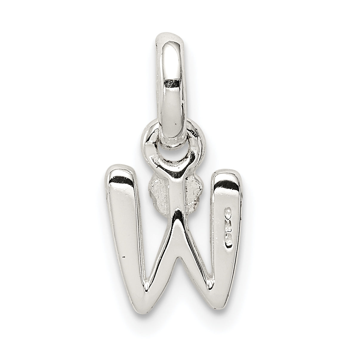 Sterling Silver Letter W With Enamel Pendant