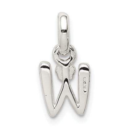 Sterling Silver Letter W With Enamel Pendant