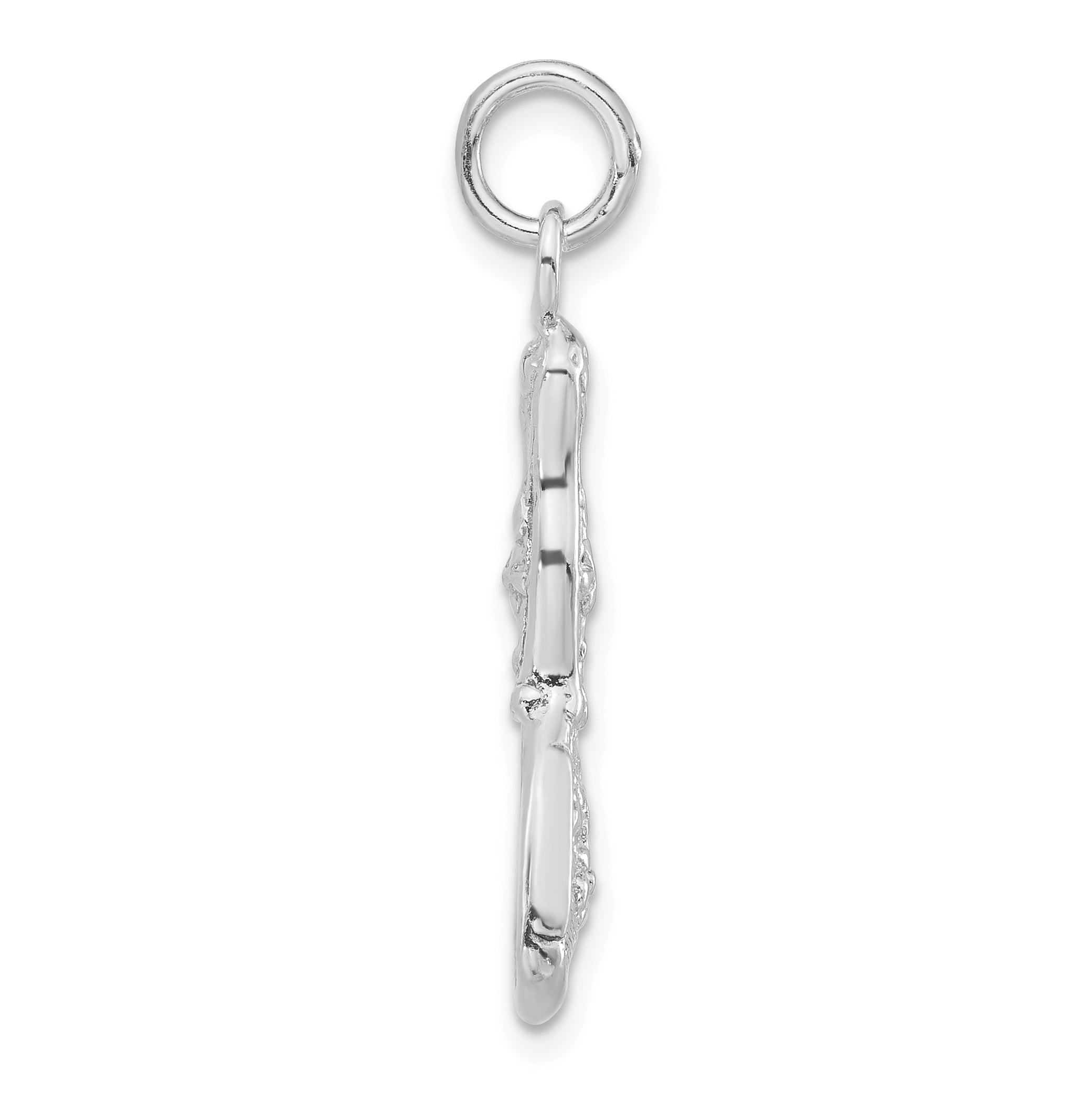 Sterling Silver 3-D Polished Mirror Charm