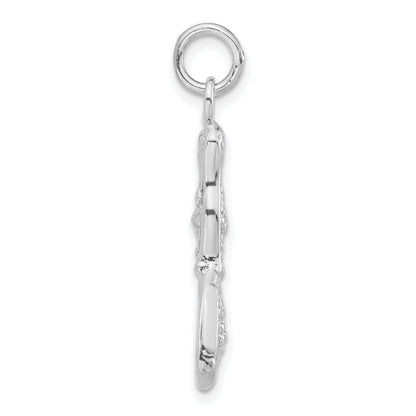 Sterling Silver 3-D Polished Mirror Charm