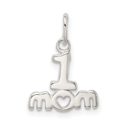 Sterling Silver Polished #1 Mom Charm