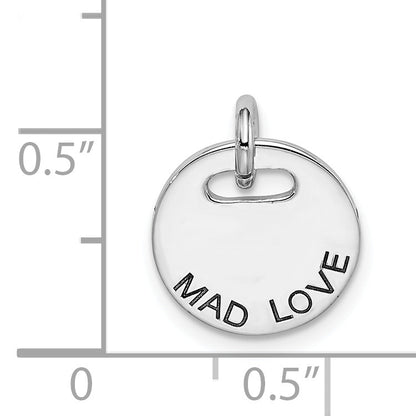 Sterling Silver Rhodium-Plated Polished Mad Love Pendant