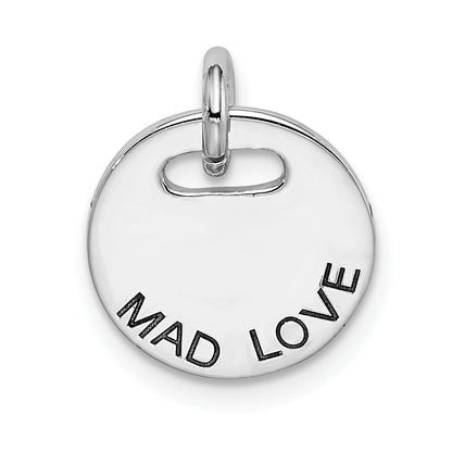 Sterling Silver Rhodium-Plated Polished Mad Love Pendant