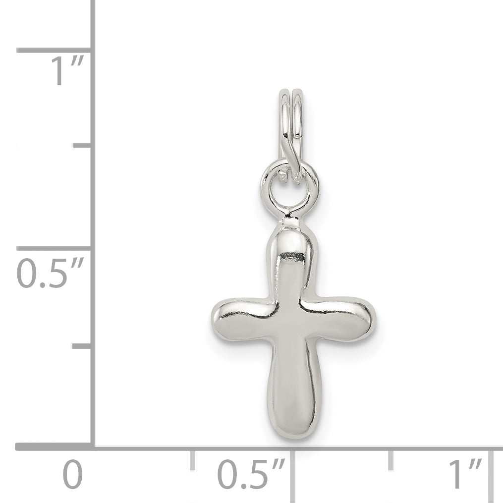 Sterling Silver Polished Cross Charm