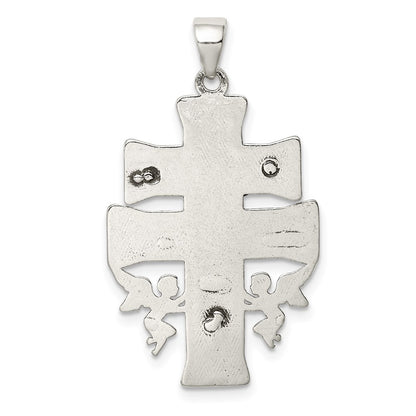 Sterling Silver Antiqued Mini Caravaca Crucifix Pendant