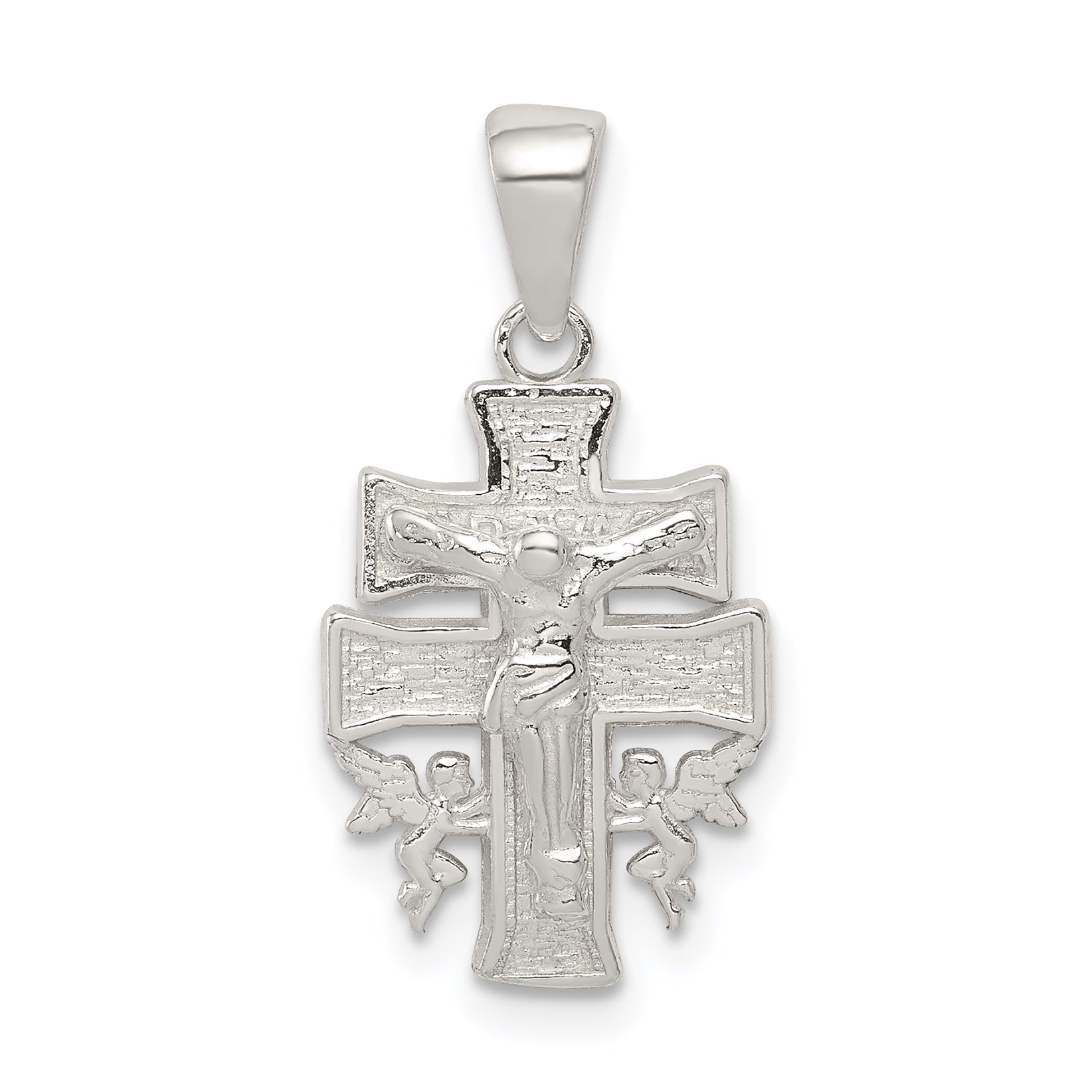 Sterling Silver Polished Mini Inri Crucifix Pendant
