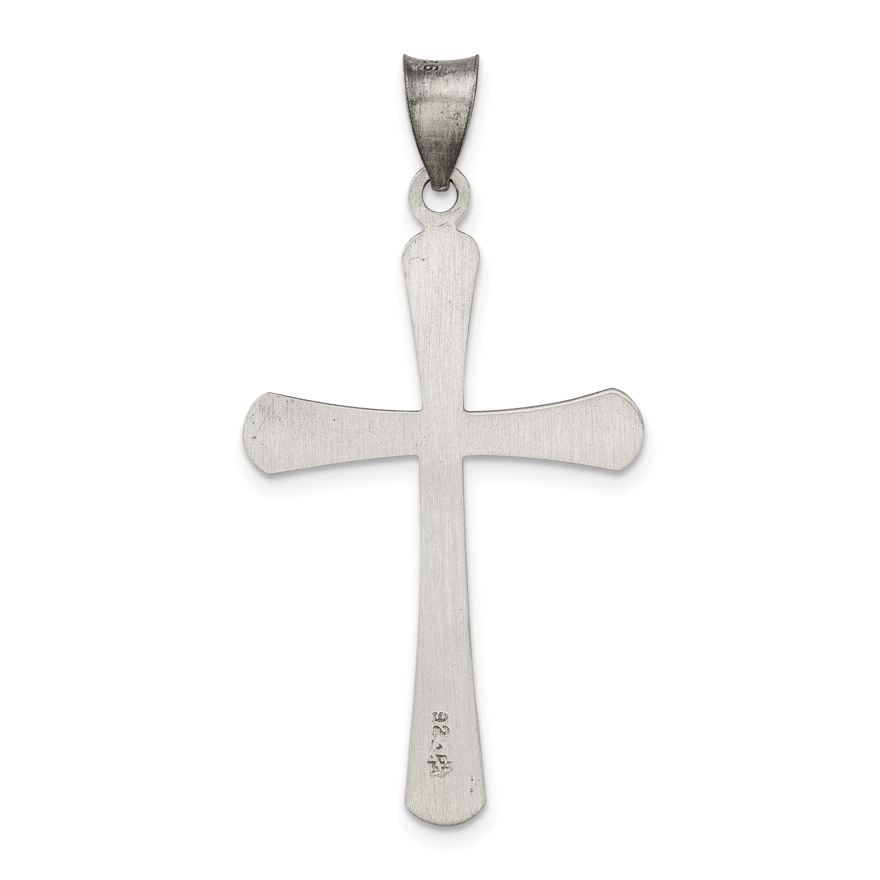 Sterling Silver Antiqued And Brushed Latin Cross Pendant