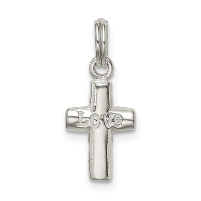 Sterling Silver Polished Love Cross Charm