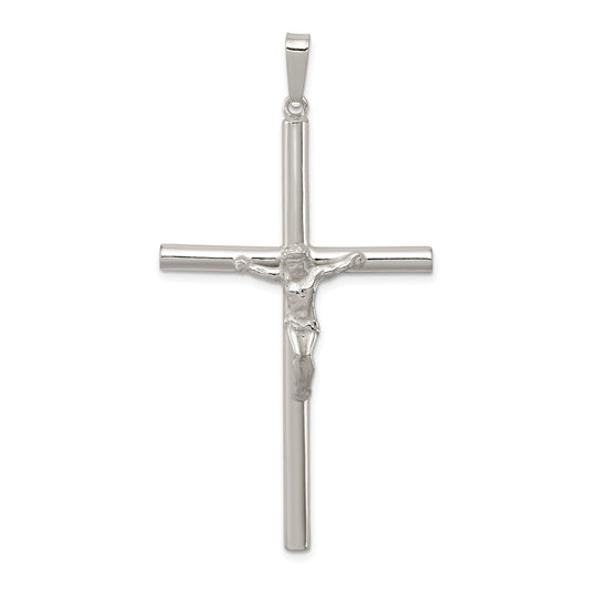 Sterling Silver Polished Hollow Crucifix Pendant