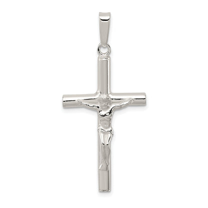 Sterling Silver Polished Hollow Crucifix Cross Pendant