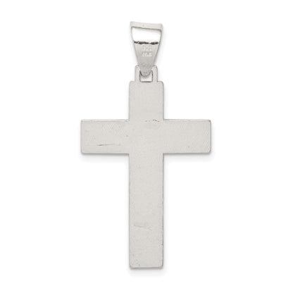 Sterling Silver Polished & Textured Crucifix Pendant