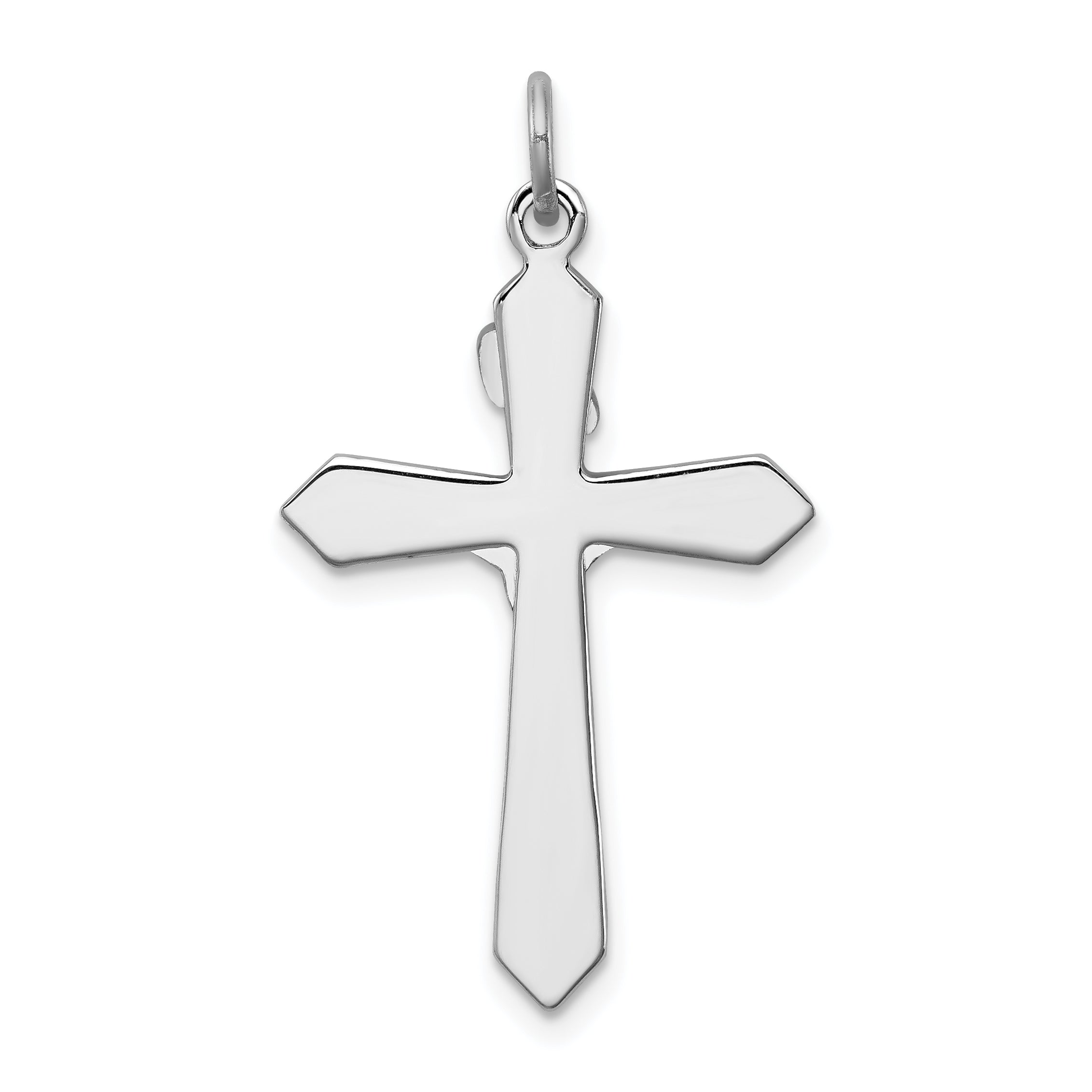 Sterling Silver Rhodium-Plated Black Epxy Purple Cz Inri Cross Pendant