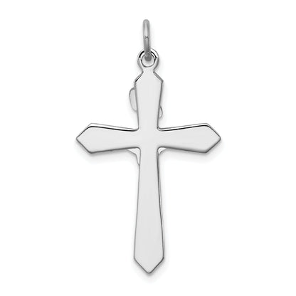 Sterling Silver Rhodium-Plated Black Epxy Purple Cz Inri Cross Pendant