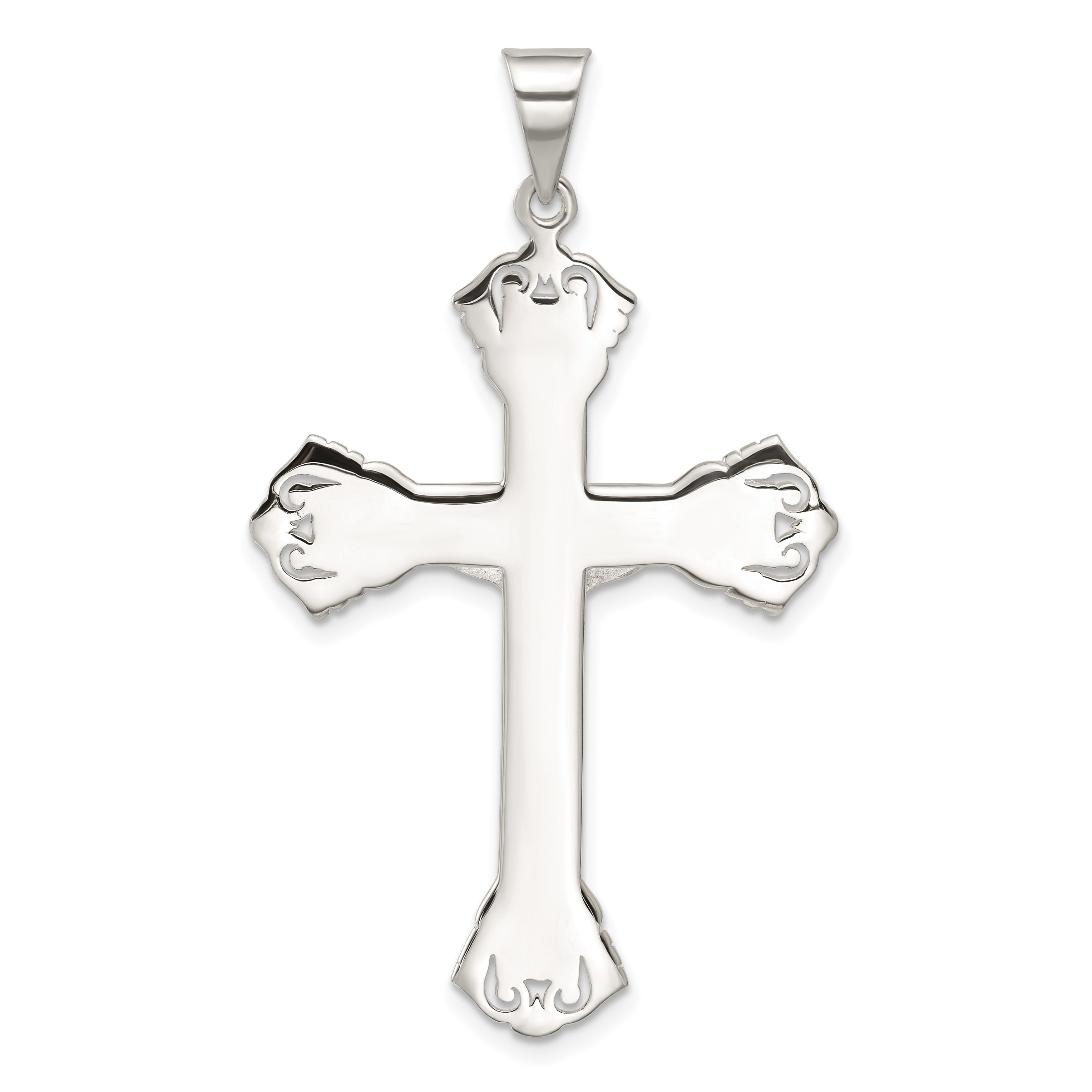 Sterling Silver Polished Crucifix Pendant
