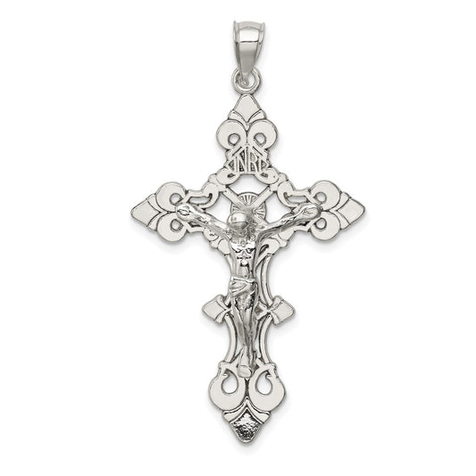 Sterling Silver Polished Inri Crucifix Pendant