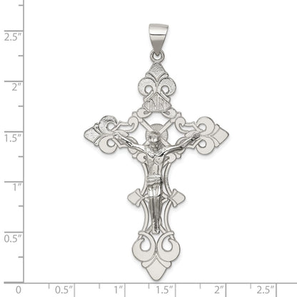 Sterling Silver Polished Large Inri Crucifix Pendant