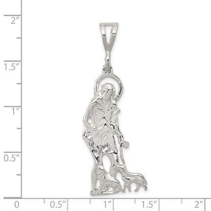 Sterling Silver Polished & Textured St. Lazarus Pendant