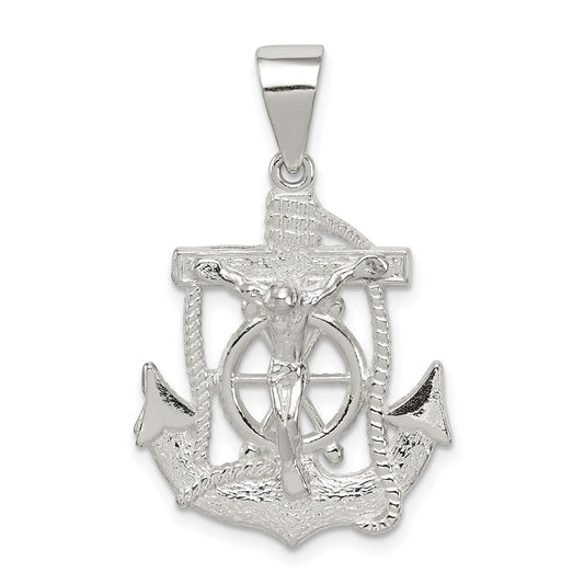 Sterling Silver Polished Mini Mariner Inri Crucifix Pendant