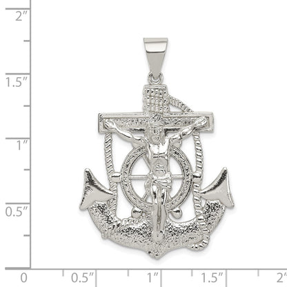 Sterling Silver Polished Mariner Crucifix Pendant