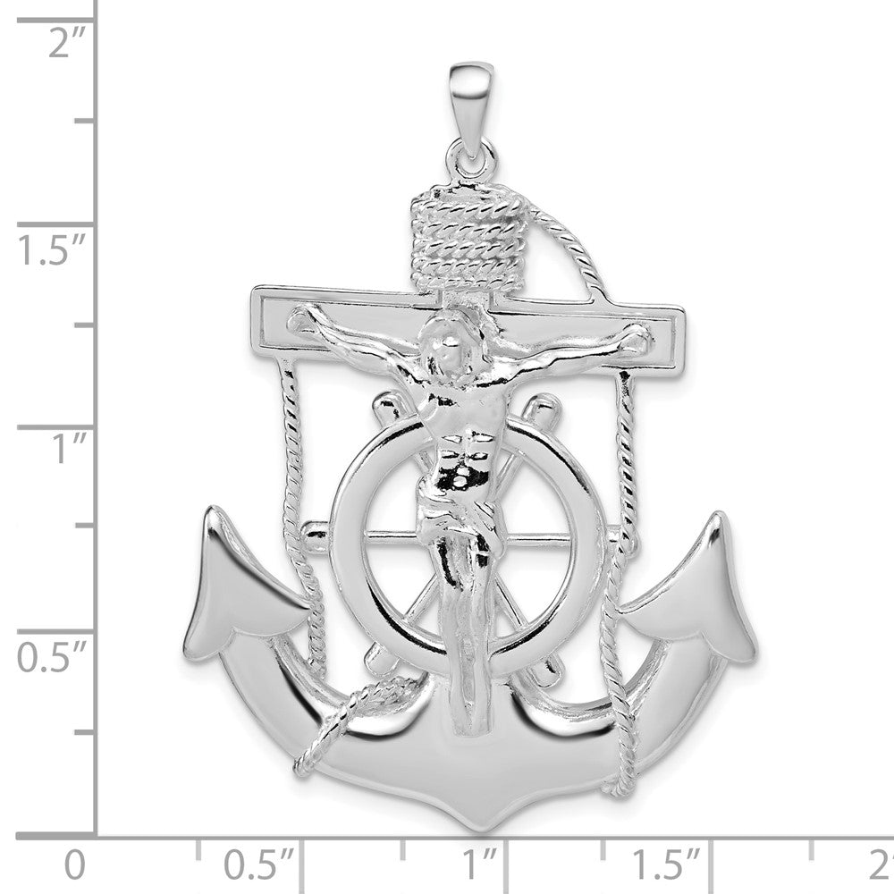 Sterling Silver Polished Mariner Cross Pendant