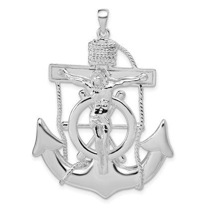 Sterling Silver Polished Mariner Cross Pendant