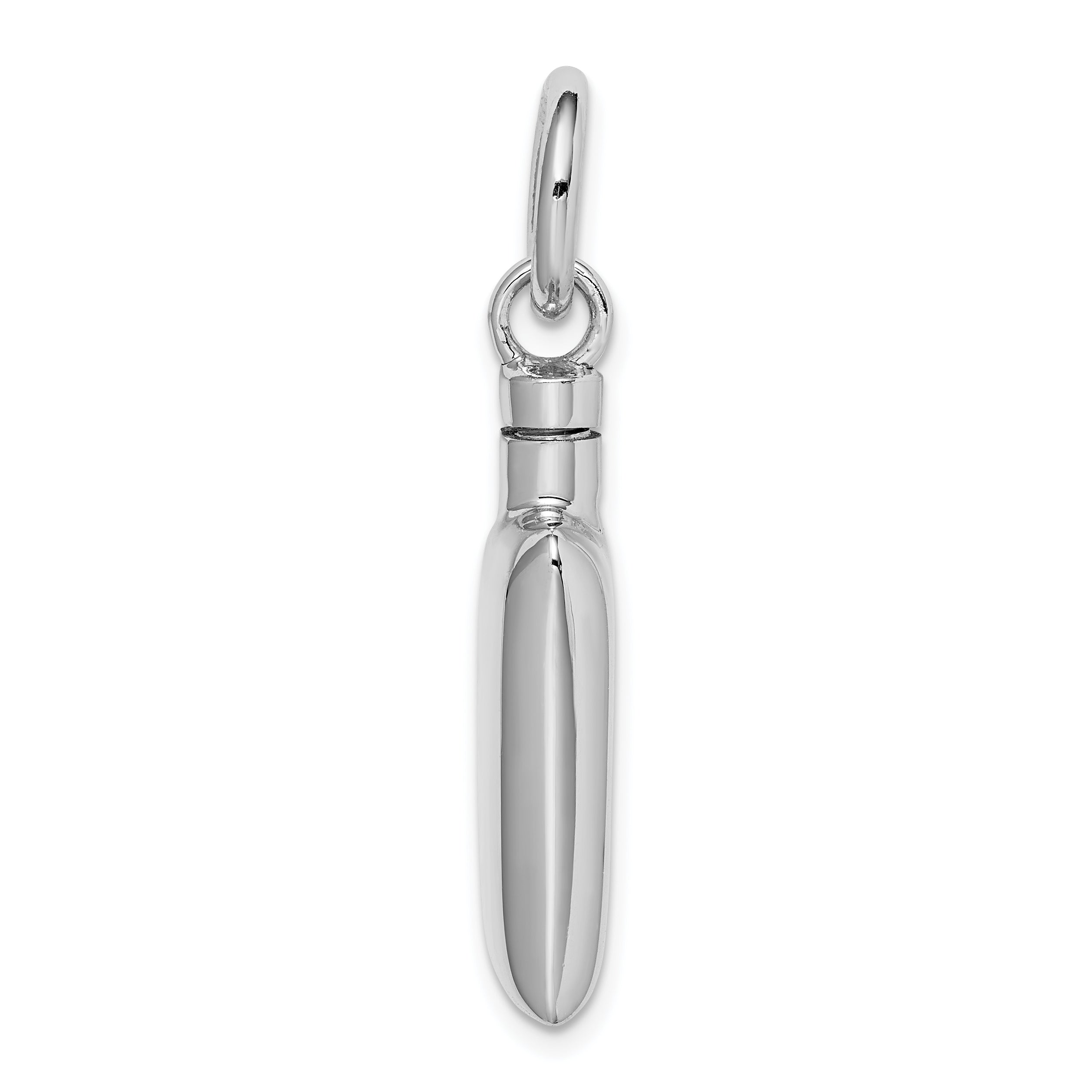 Sterling Silver Rhodium-Plated Polished Rectangular Ash Holder Pendant
