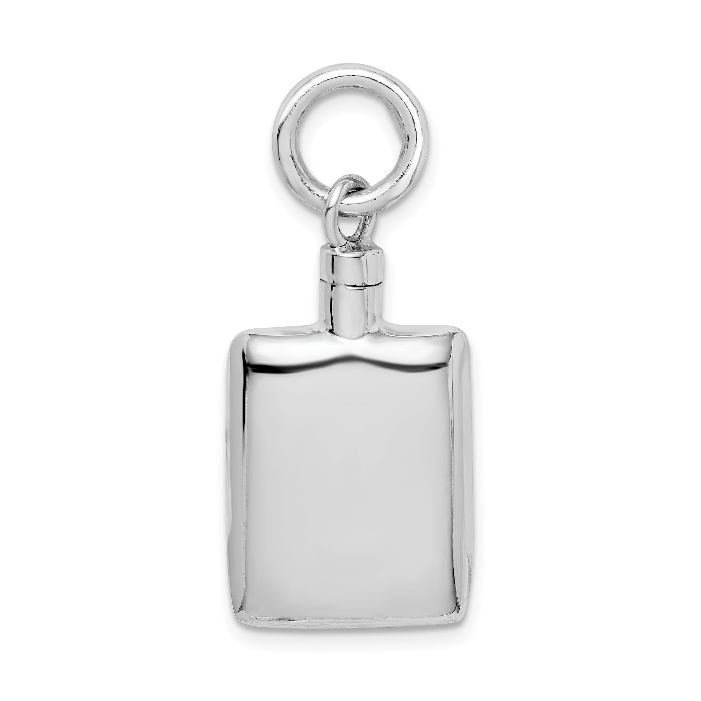 Sterling Silver Rhodium-Plated Polished Rectangular Ash Holder Pendant