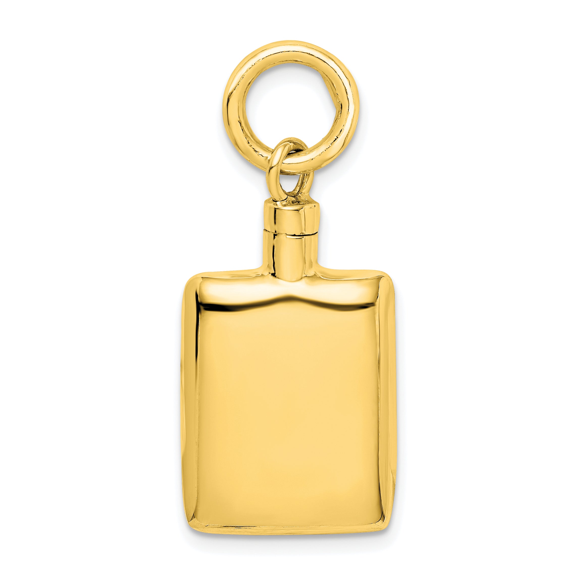 Ss/Gold Plated Sterling Silver Gold-Tone Polished Rectangular Ash Holder Pendant