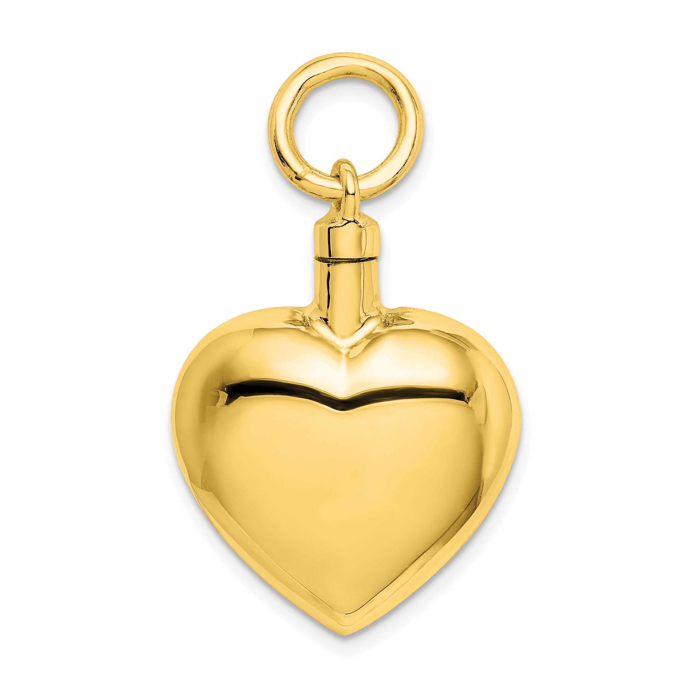 Ss/Gold Plated Sterling Silver Gold-Tone Polished Heart Ash Holder Pendant