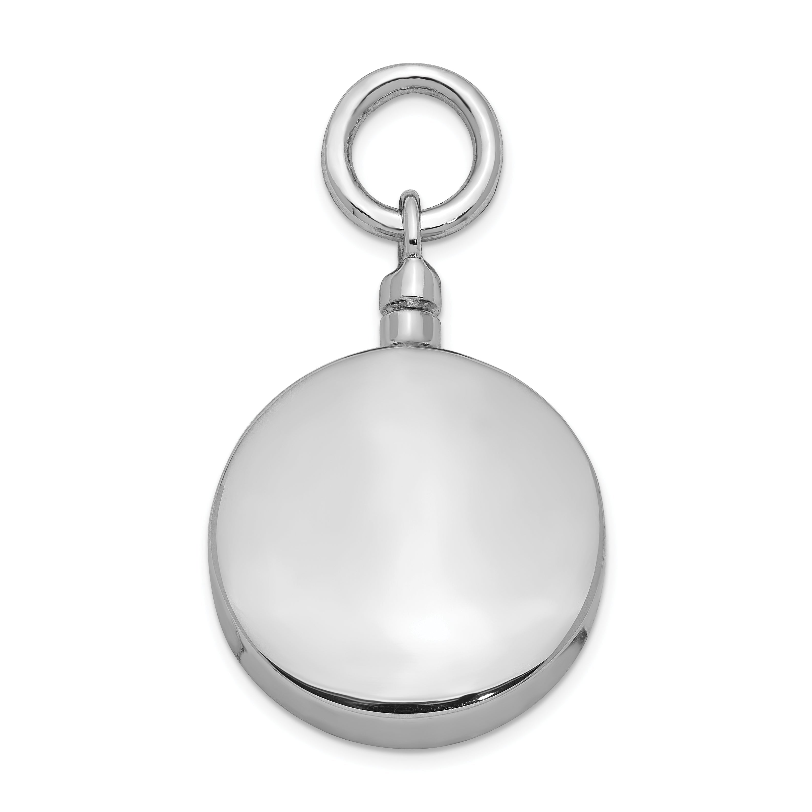 Sterling Silver Rhodium-Plated Polished Round Ash Holder Pendant
