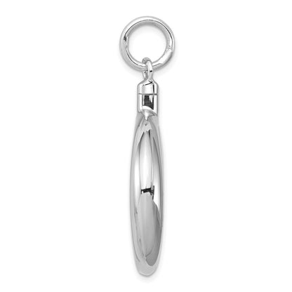 Sterling Silver Rhodium-Plated Polished Round Ash Holder Pendant
