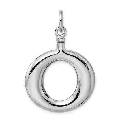 Sterling Silver Rhodium-Plated Polished Round Ash Holder Pendant