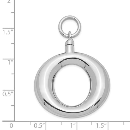 Sterling Silver Rhodium-Plated Polished Round Ash Holder Pendant