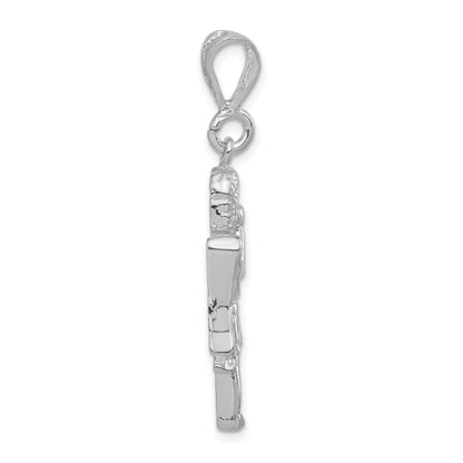 Sterling Silver Polished Gabriel With Trumpet Pendant