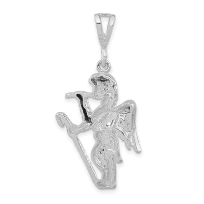 Sterling Silver Polished Gabriel With Trumpet Pendant