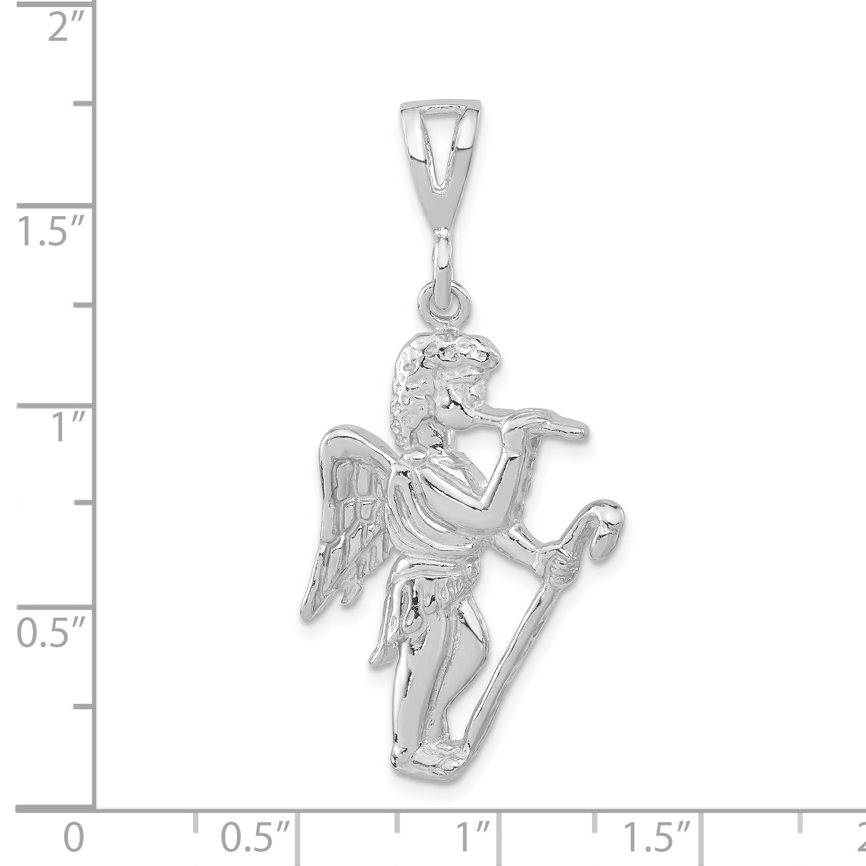 Sterling Silver Polished Gabriel With Trumpet Pendant