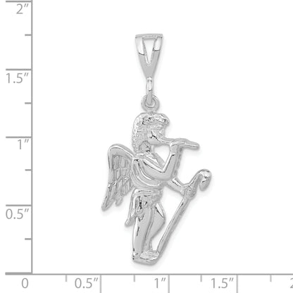 Sterling Silver Polished Gabriel With Trumpet Pendant