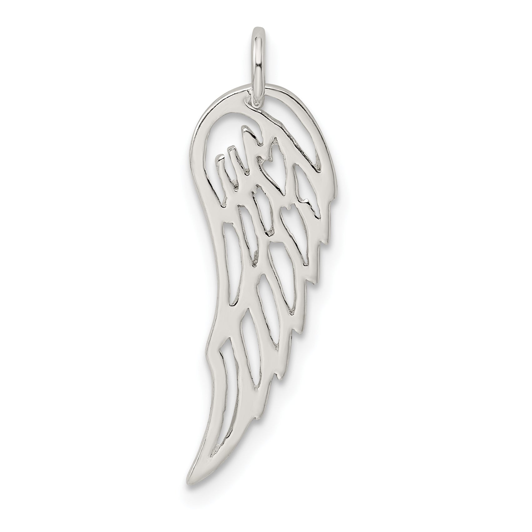 Sterling Silver Polished Angel Wing Charm