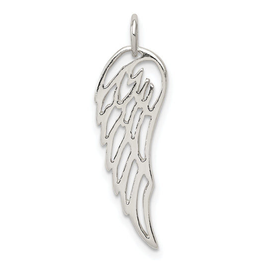 Sterling Silver Polished Angel Wing Charm