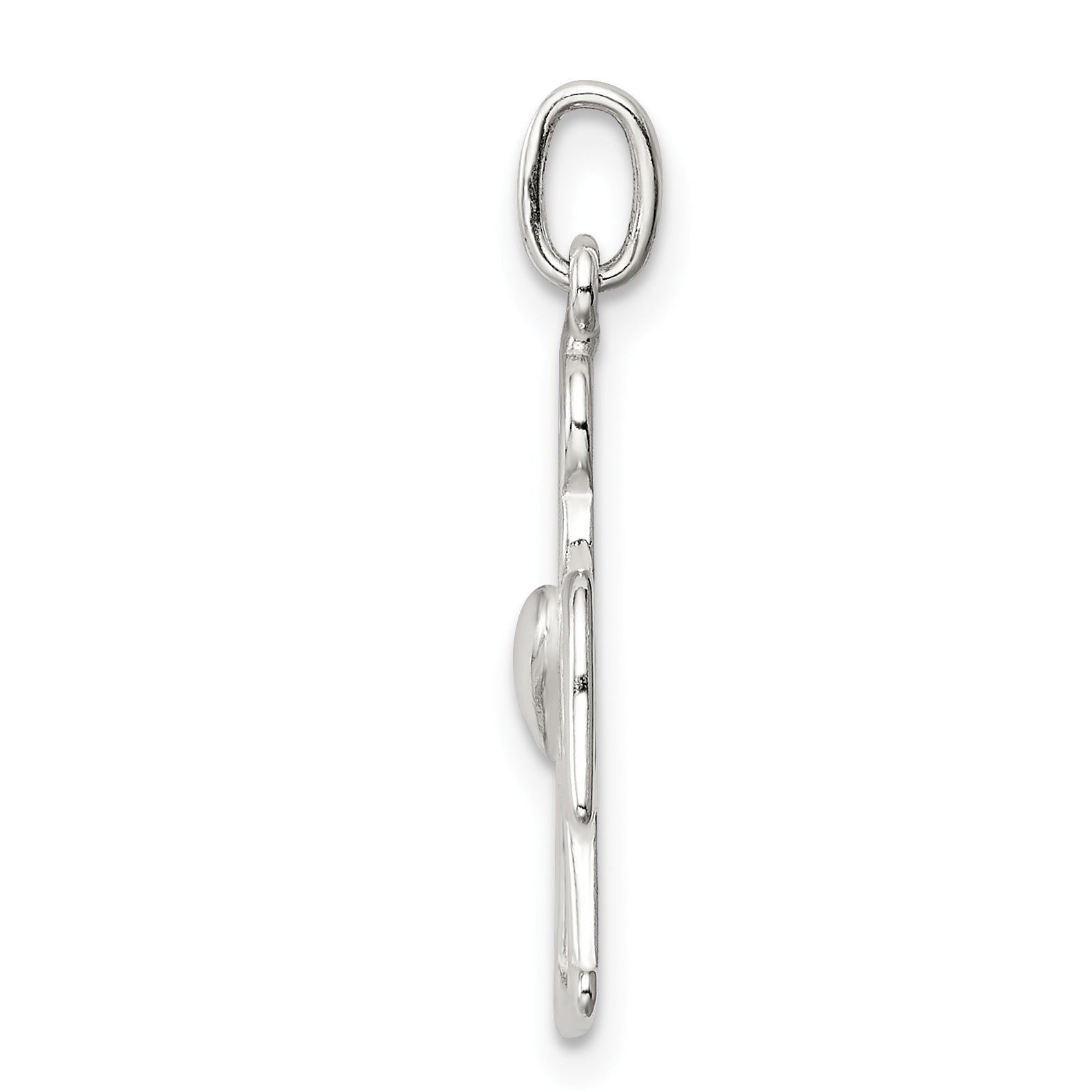 Sterling Silver Polished Angel W/ Heart Charm