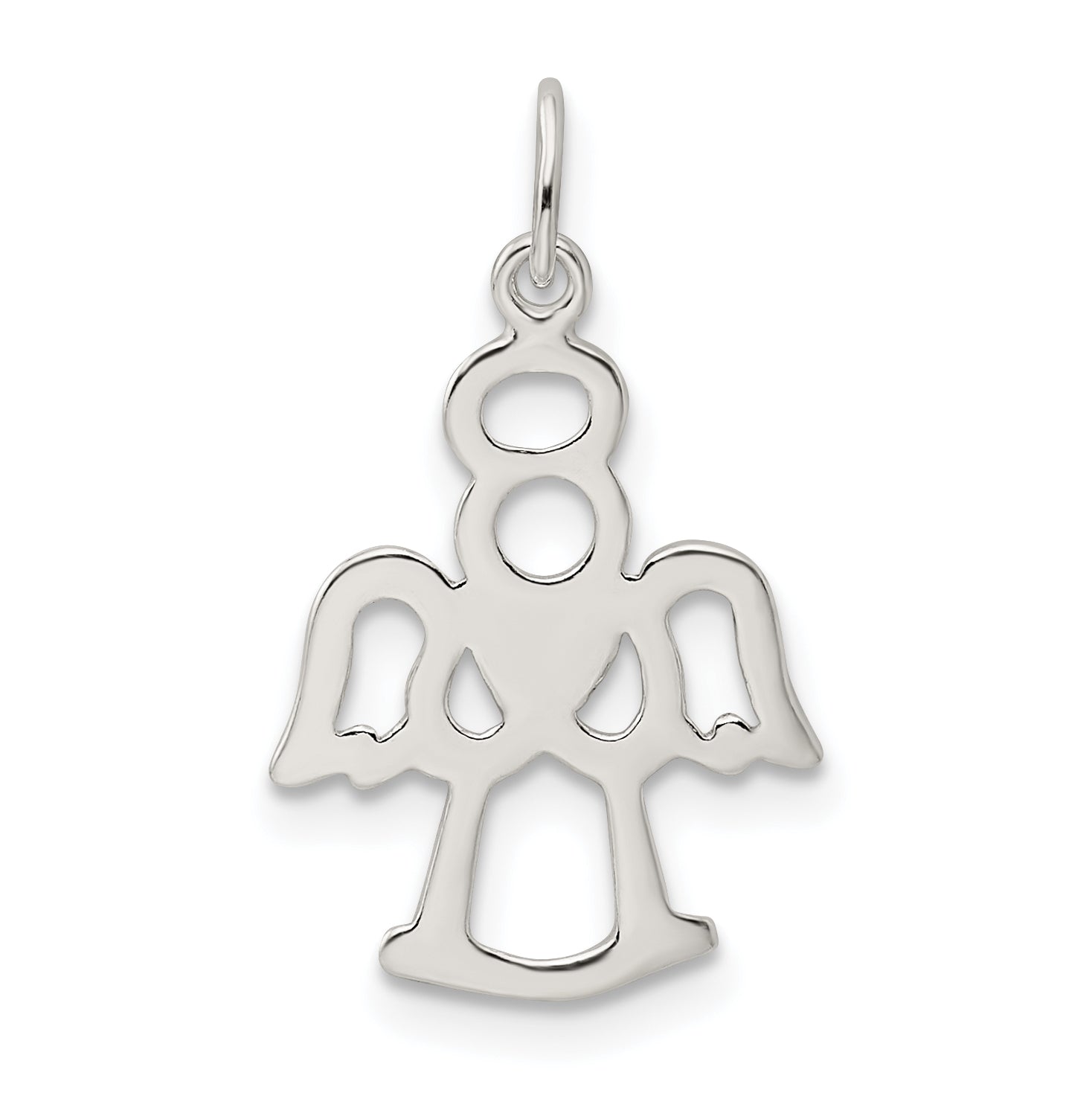 Sterling Silver Polished Angel W/ Heart Charm