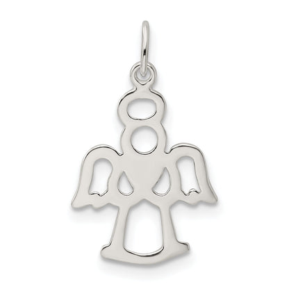 Sterling Silver Polished Angel W/ Heart Charm