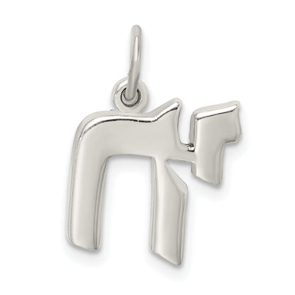Sterling Silver Polished Chai Life Symbol Charm
