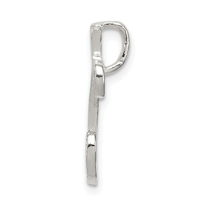 Sterling Silver Polished & Textured Letter C Initial Chain Slide