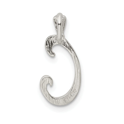 Sterling Silver Polished & Textured Letter C Initial Chain Slide